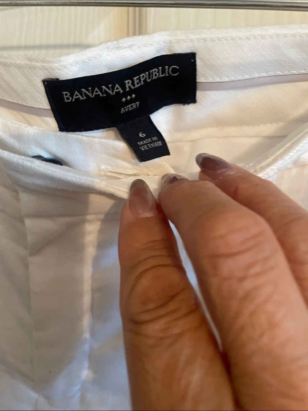 Banana Republic White Linen-Blend Pants